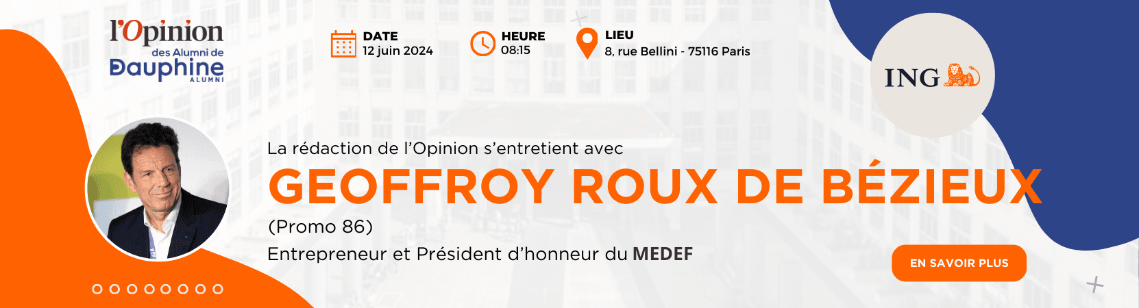 L'Opinion des Alumni - Geoffroy Roux de Bezieux